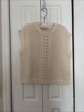 Open knit sweater tank